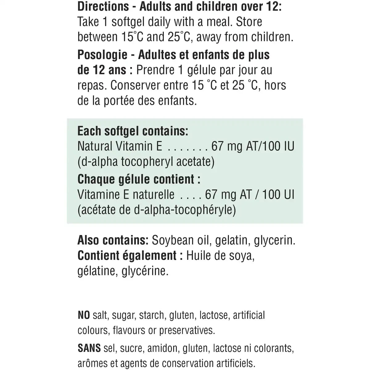 Jamieson Vitamin E 100 IU/67 mg AT product detail
