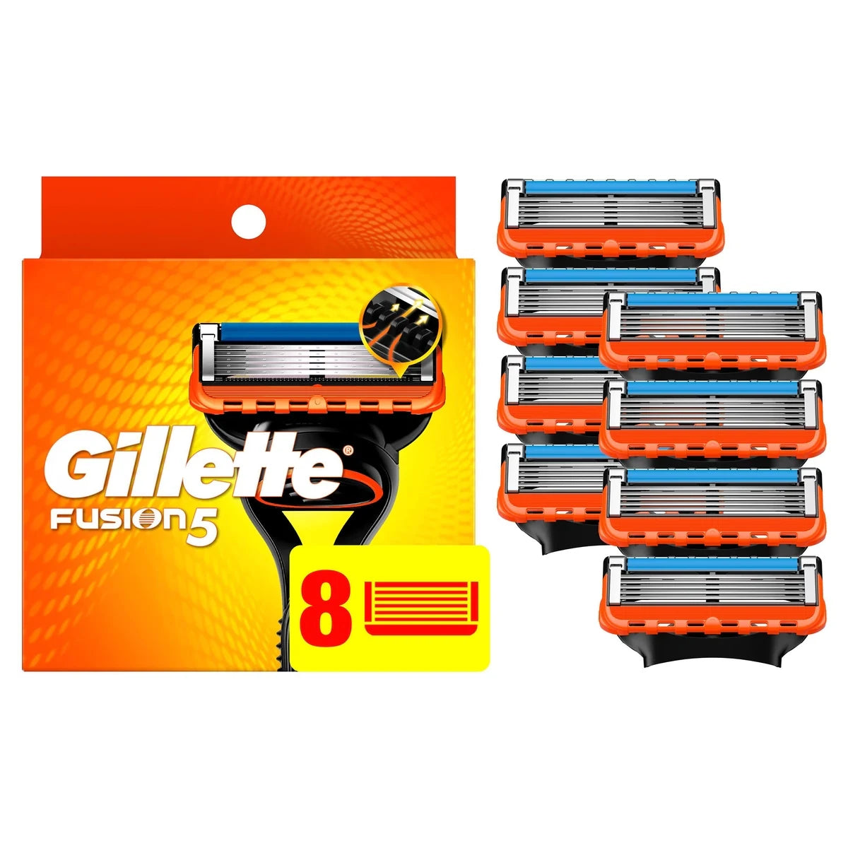 Gillette Fusion5 Razor Refills for Men, 8ct front package