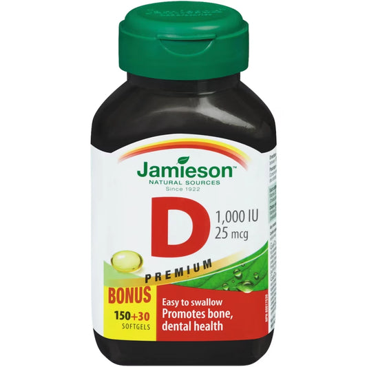 Jamieson Vitamin D 1, 000 IU Premium Softgels product image