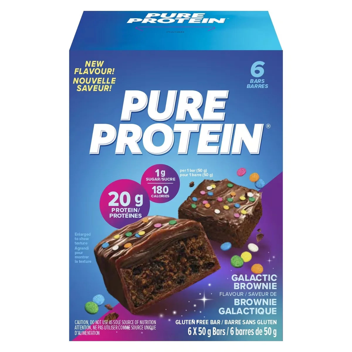Pure Protein Galactic Brownie Bar 6 Bars x 50 g front package