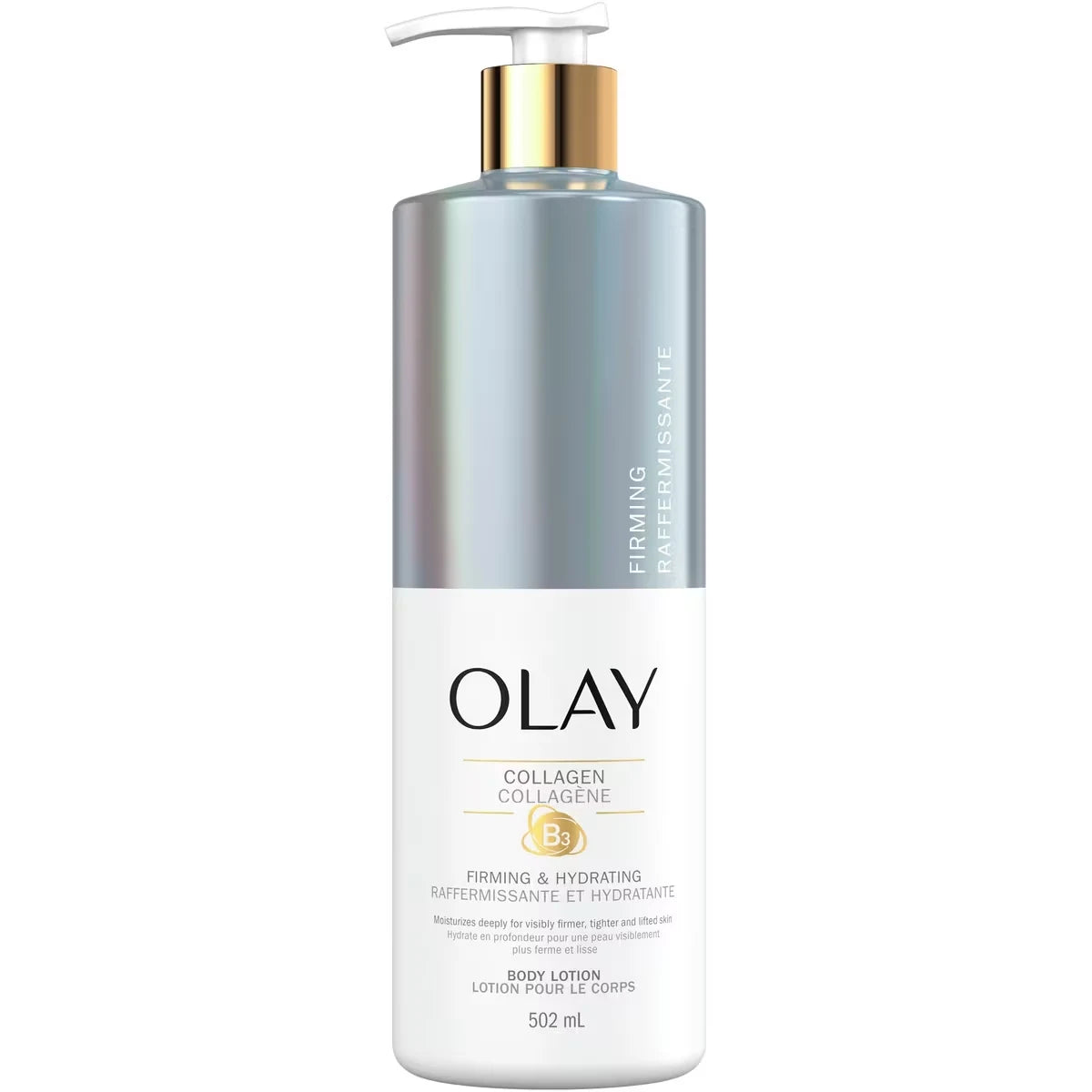 Olay Firming & Hydrating Body Lotion with Collagen, 502 mL Pump front package