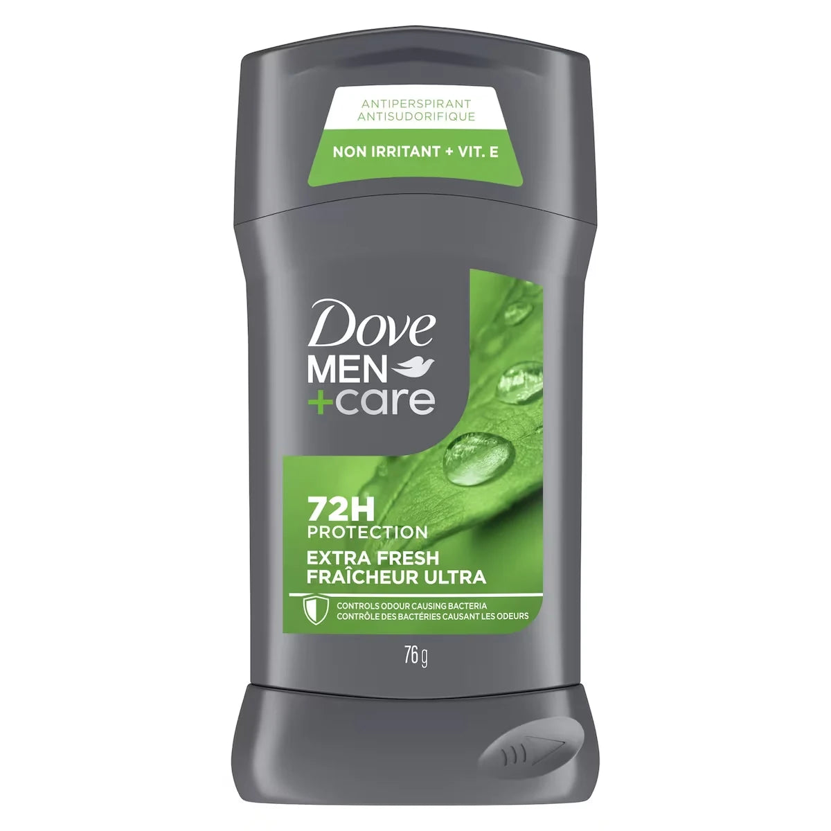 Dove Men+Care Antiperspirant Stick for long-lasting sweat protection and fresh smell Extra Fresh antibacterial odour front package