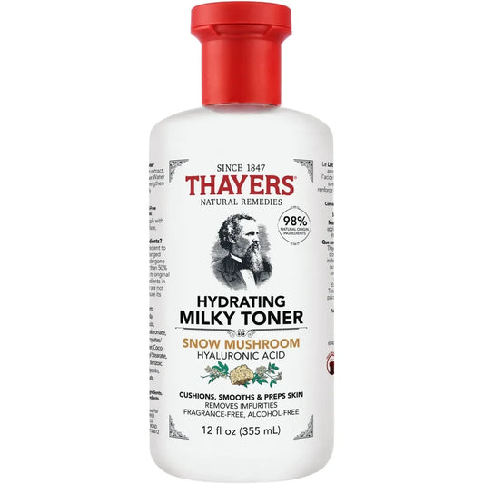 Thayers Milky Face Toner Skin Care with Snow Mushroom, Natural Gentle Facial Toner, for All Skin Types product package