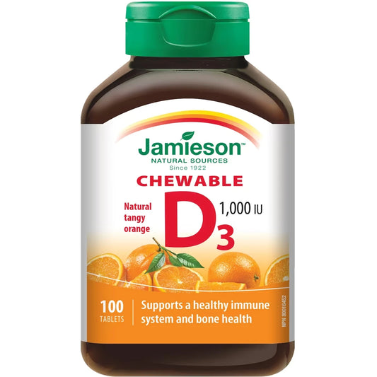 Jamieson Chewable Vitamin D 1, 000 IU Natural Tangy Orange product image