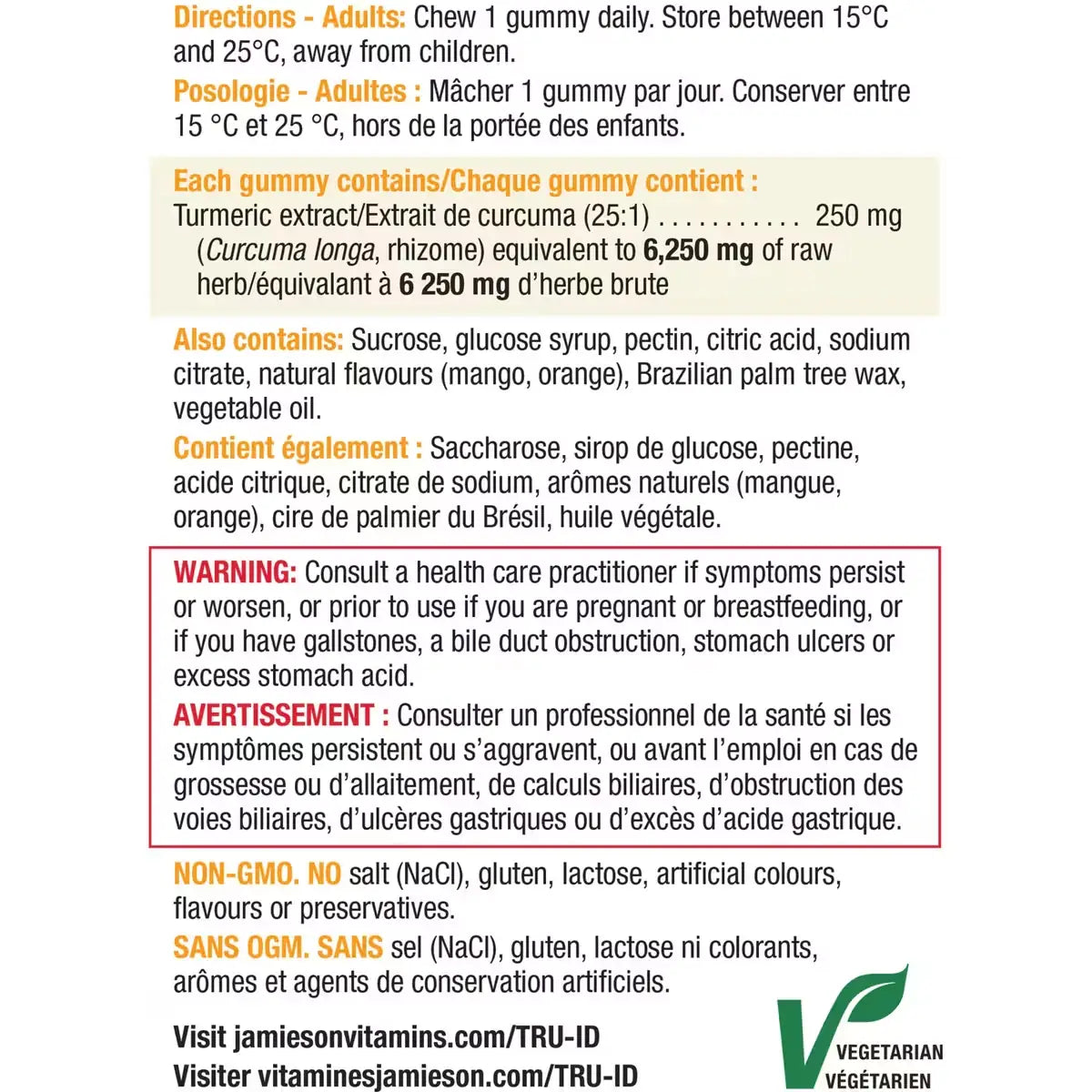 Jamieson Tumeric Gummies product detail