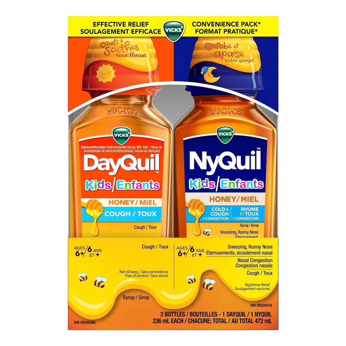 Vicks DayQuil and NyQuil Kids Honey Flavour Medicine product image