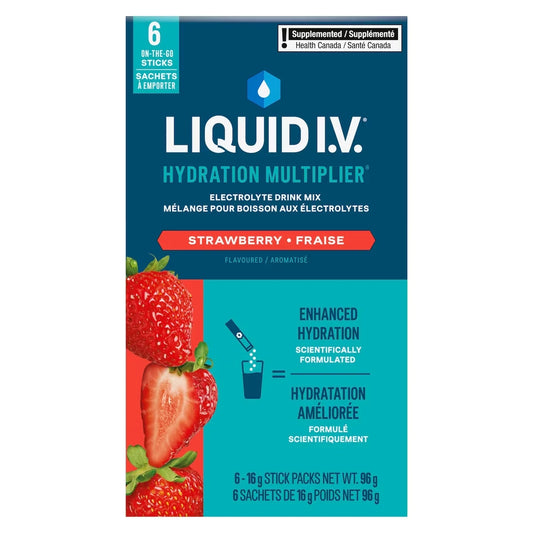 Liquid I.V Electrolyte Drink Mix Strawberry 6 CT 6 count front package