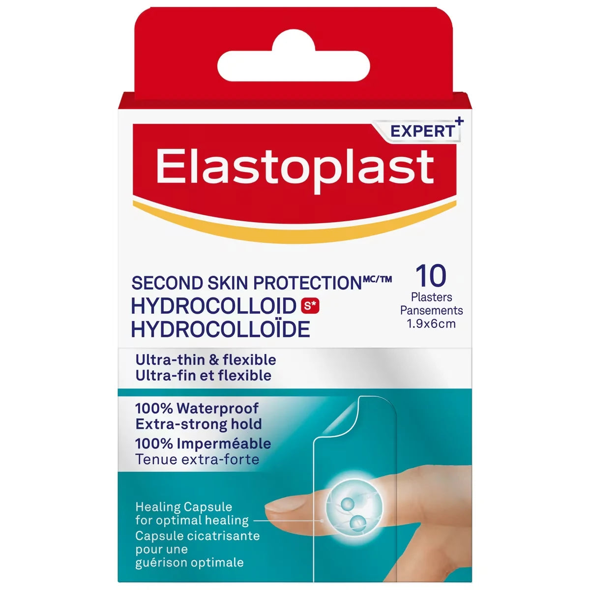 Elastoplast Second Skin Protection Hydrocolloid Patches for Fingers, Waterproof, 10 Count product image
