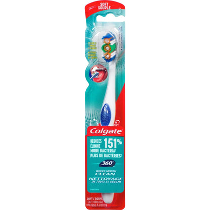Colgate 360° Toothbrush with Tongue and Cheek Cleaner, Soft view 2