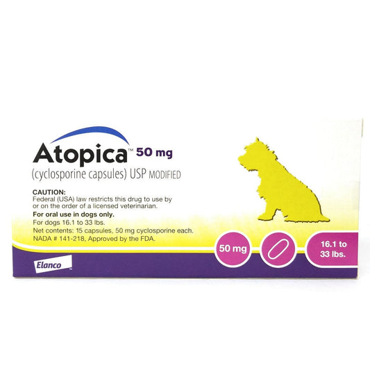 Atopica for Dogs, 50 mg, 15 Capsules