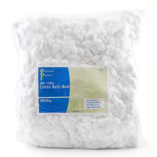 Professional Preference Cotton Balls, White, Medium (Bag of 2, 000) - Default Title - product image 1