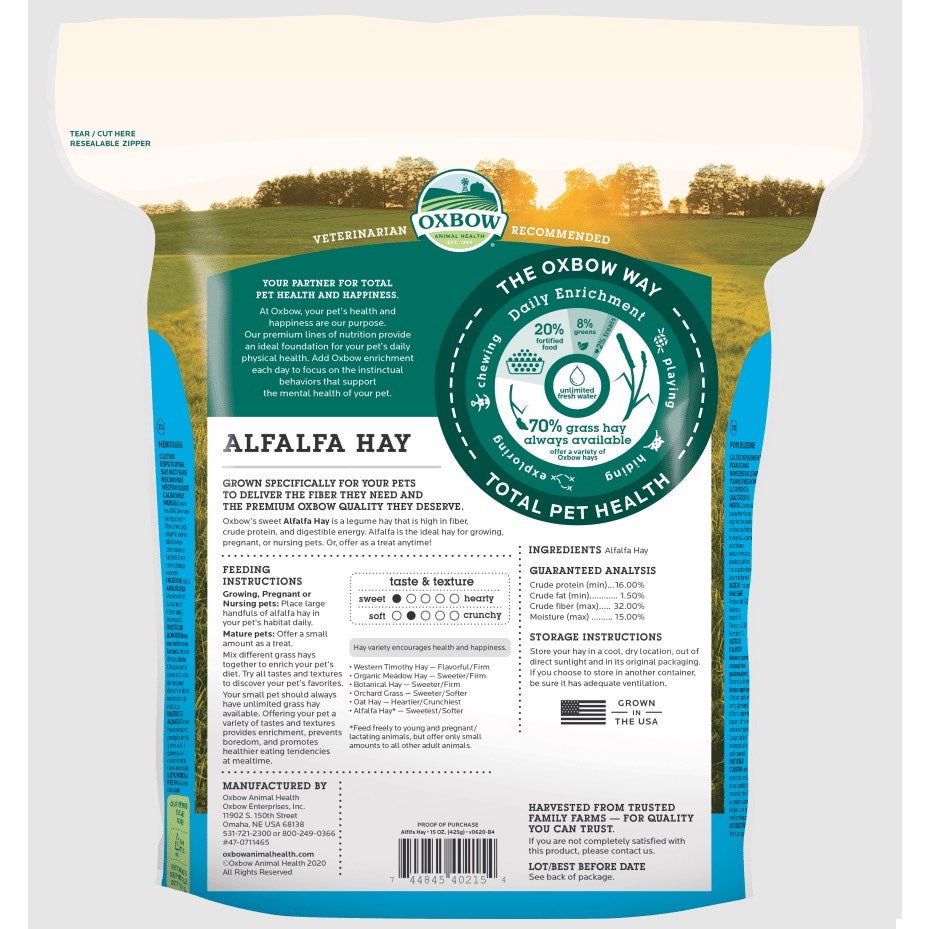 Alfalfa Hay for Small Pets 0.425 kg Bag - view 1