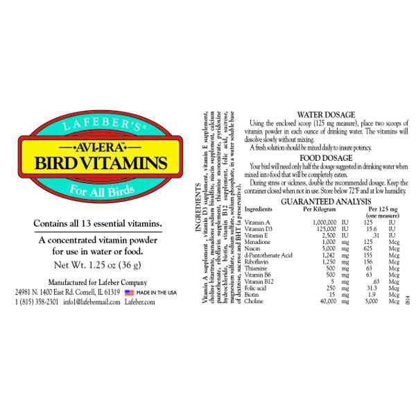 Avi-Era Bird Vitamins for Small Pets (Original) 36 g Bottle - Default Title - product image 2