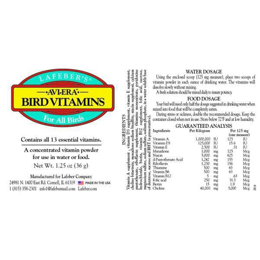 Avi-Era Bird Vitamins for Small Pets (Original) 36 g Bottle - Default Title - product image 2
