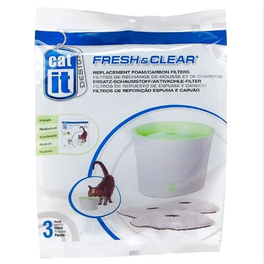 Drinking Fountain Replacement Foam and Carbon Filters for Cats Pack of 3 - view 2