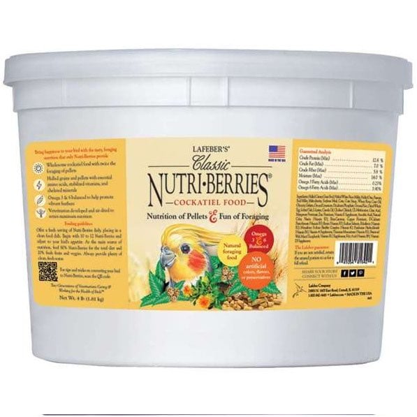 Nutri-Berries Cockatiel Food for Small Pets and Birds 1.81 kg Pail - Default Title - product image 1