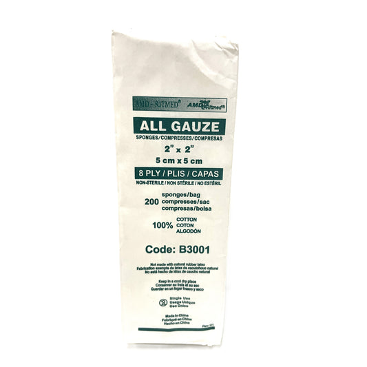 Gauze Sponge Woven Non Sterile 8 Ply Pack of 200 Units 2 in x 2 in - Default Title - product image 1