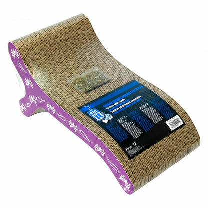 Patterned Chaise-Shaped Cat Scratcher with Catnip for Cats (18 in) 1 Unit - view 1