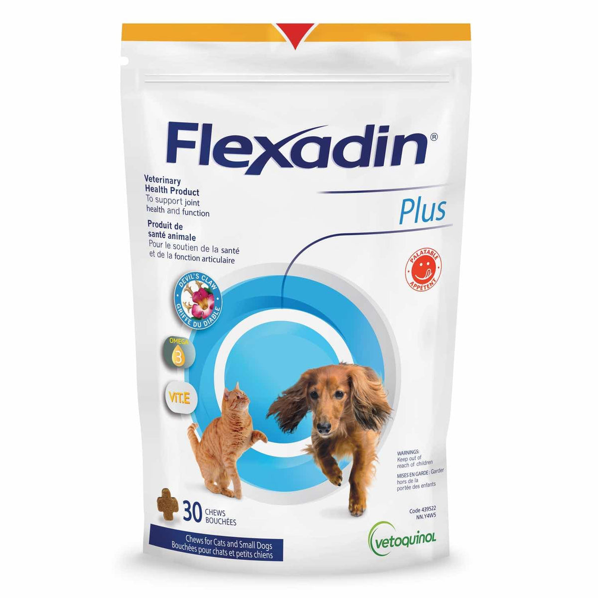 Flexadin Plus for Cats and Small Dogs for Cats and Dogs, Chicken and Liver, 90 Chews