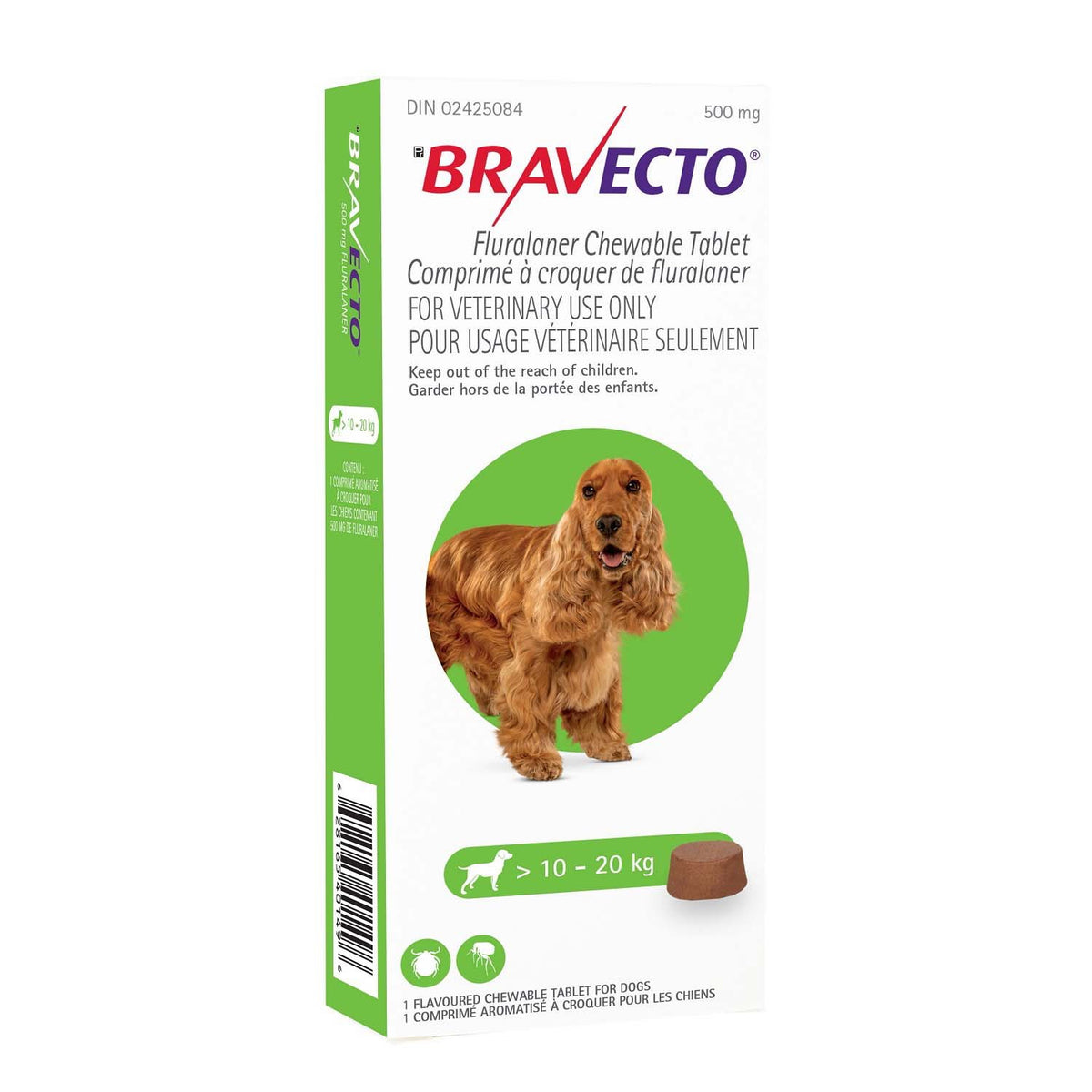 Bravecto Chewable Tablet for Dogs, 10.1 - 20 kg (Green), 1 Chewable Tablets