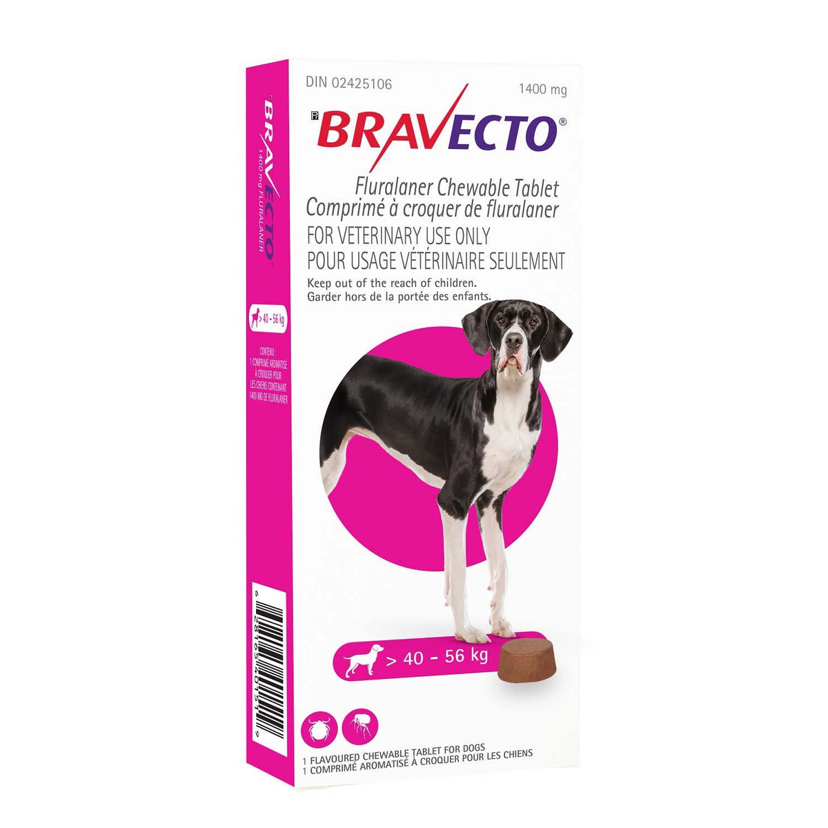 Bravecto Chewable Tablet for Dogs, 40.1 - 56 kg, 1 Chewable Tablets