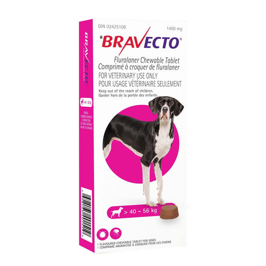 Bravecto Chewable Tablet for Dogs, 40.1 - 56 kg, 1 Chewable Tablets