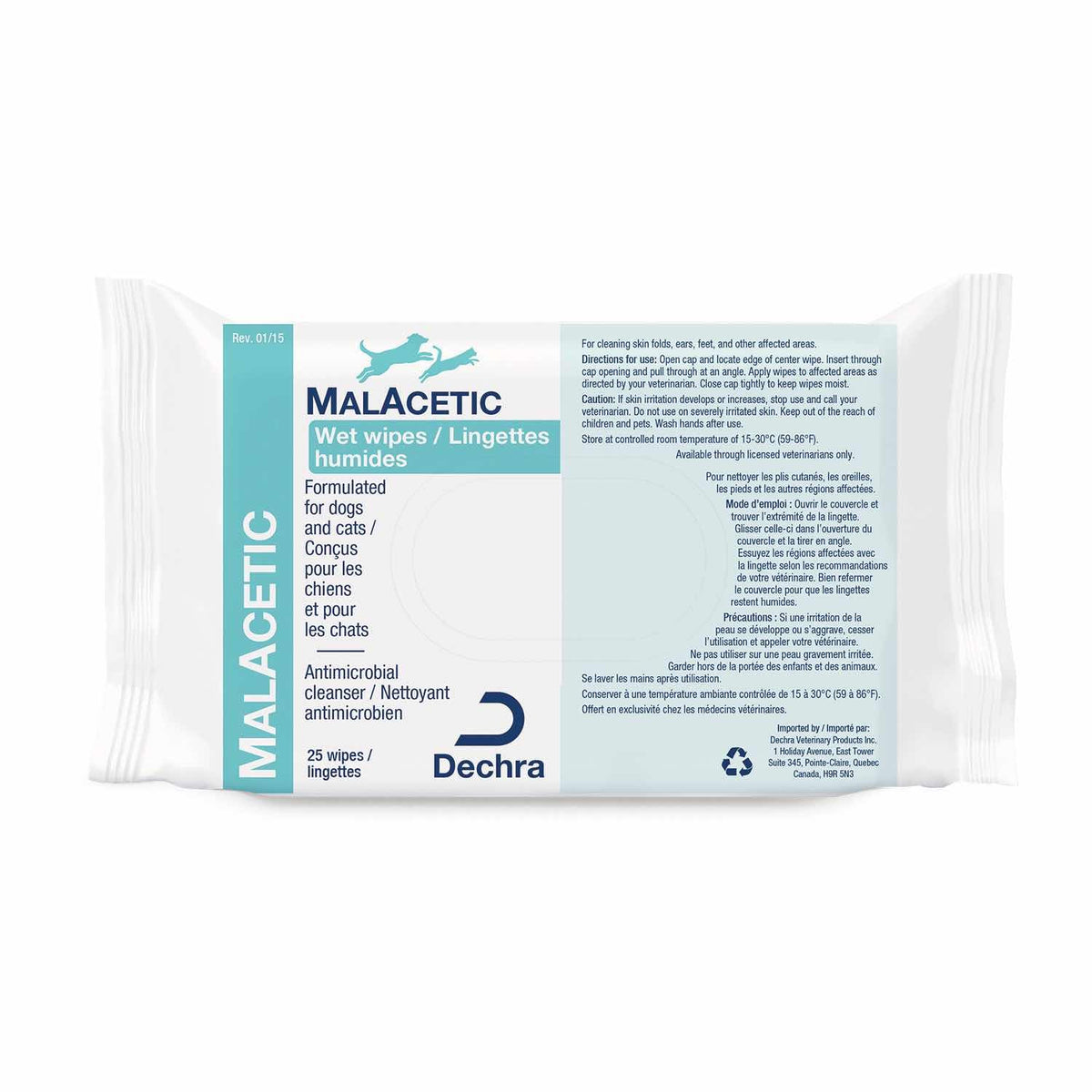 Malacetic Wet Wipes for Cats and Dogs - 25 Wipes - product image 1