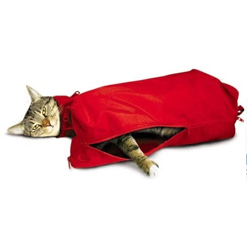 Cat Sack Full Underside Zipper for Cats (Red) 1 Unit - Default Title - product image 1