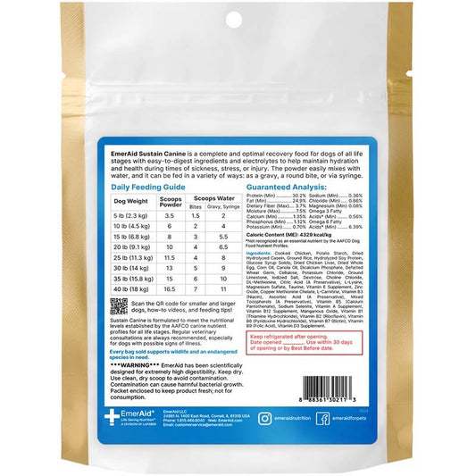 EmerAid Sustain HDN for Dogs 100 g Pouch - Default Title - product image 2