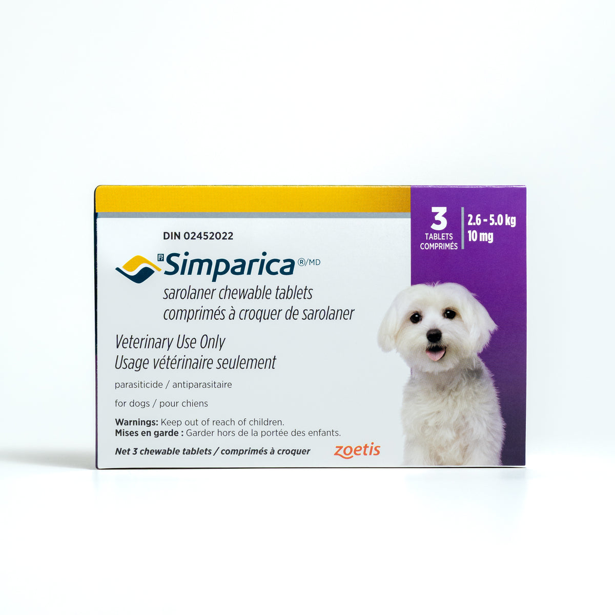 Simparica for Dogs, 2.6 - 5 kg (Purple), 3 Chews