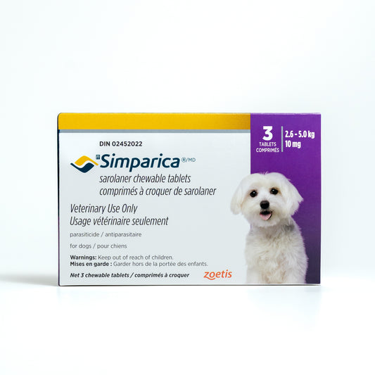 Simparica for Dogs, 2.6 - 5 kg (Purple), 3 Chews