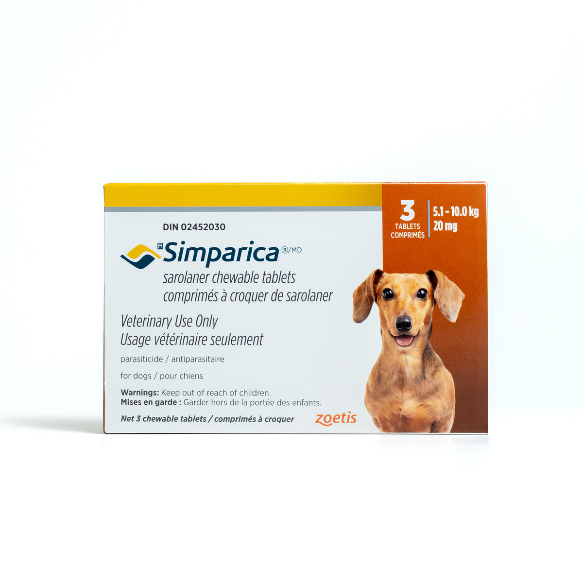 Simparica for Dogs, 5.1 - 10 kg (Caramel), 3 Chews