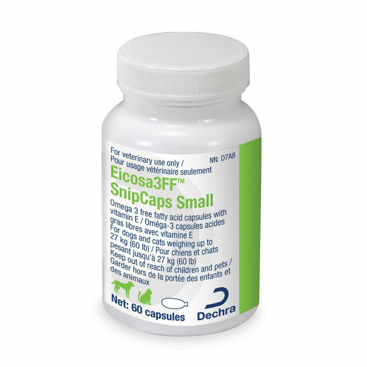 Eicosa3FF Snipcaps Small 60 Gel Caps for Cats and Dogs - Default Title - product image 1