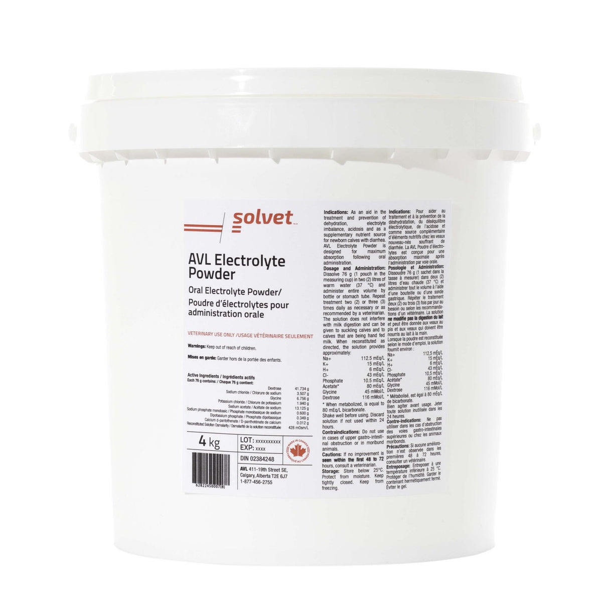 AVL Electrolyte Powder for Farm Animals, 4 kg