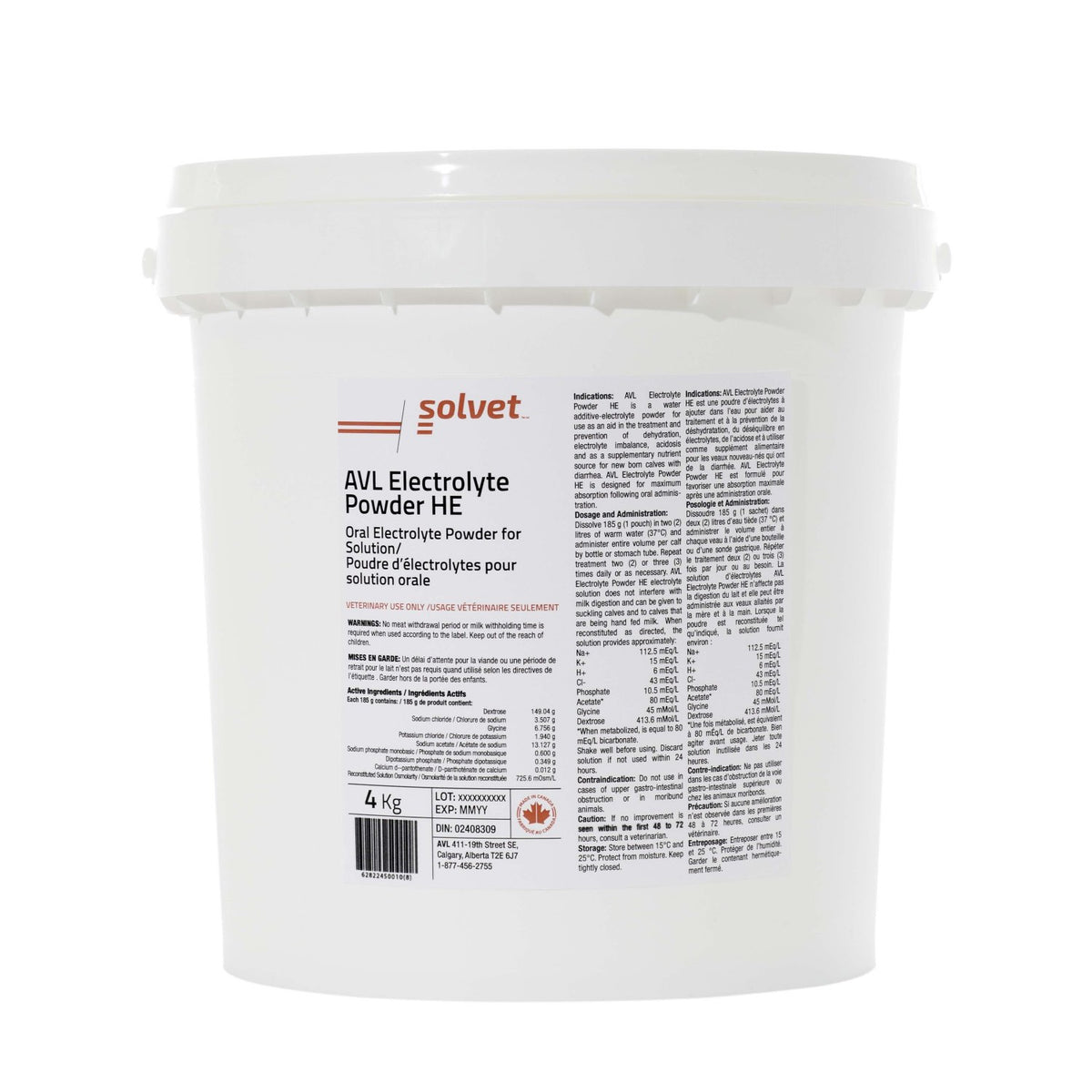 AVL Electrolyte Powder HE for Farm Animals, 4 kg