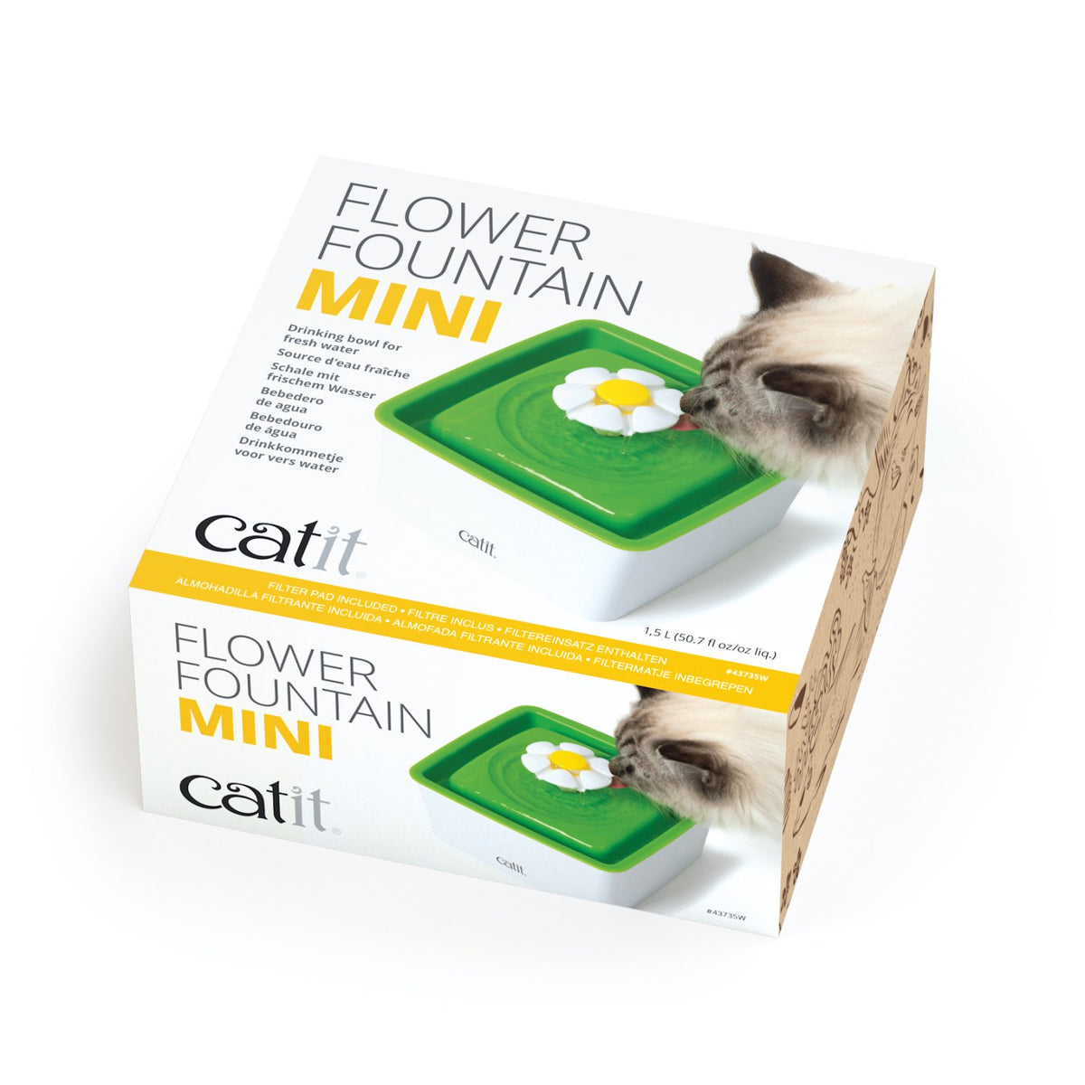 Mini Flower Fountain for Cats (Green) (1.5 L), 1 Unit - Default Title - product image 2
