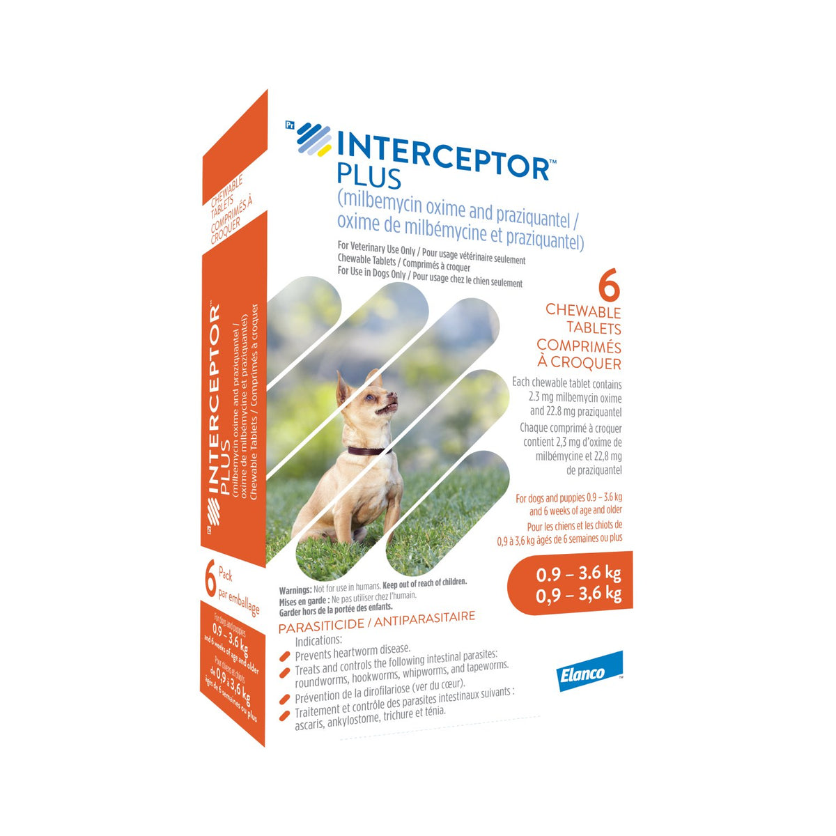 Interceptor Plus Chewable Tablet for Dogs, 0.9-3.6 kg (Orange), 6 Chews