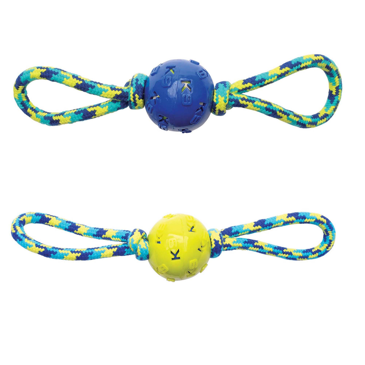K9 Fitness Ball Double Tug with TPR Ball Encasing Tennis Ball for Dogs 16 in 1 Toy - Default Title - product image 1