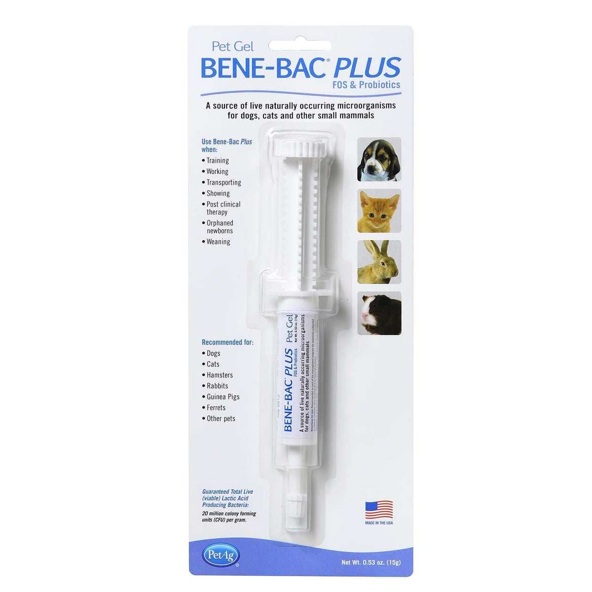 Bene-Bac Plus Pet Gel for Cats, Dogs and Small Pets 15 g Syringe - Default Title - product image 1