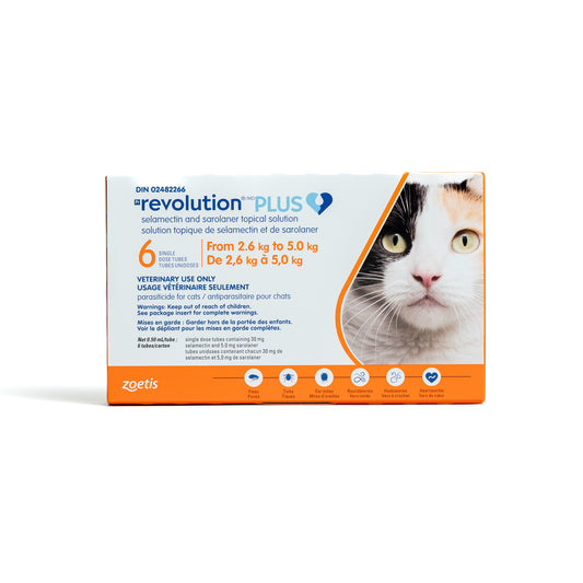 Revolution PLUS for Cats, 2.6 - 5 kg (Orange), 6 Tubes