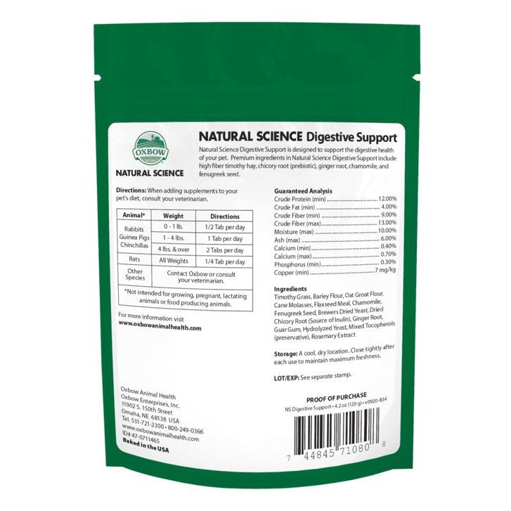Natural Science Digestive Support for Small Pets (Original) 120 g Bag of 60 Tablets - view 2