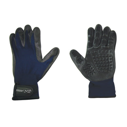 2-in-1 Grooming Gloves for Cats, Dogs, Horses and Small Pets (Blue) Kit of 2 Gloves, Navy Blue, Medium - Default Title - product image 1