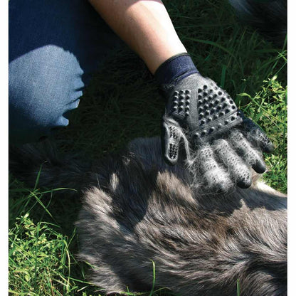 2-in-1 Grooming Gloves for Cats, Dogs, Horses and Small Pets (Blue) Kit of 2 Gloves, Navy Blue, Large - Default Title - product image 4
