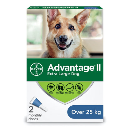 Advantage II for Dogs - Over 25 kg (Blue) / Pack of 2 Tubes - product image 1