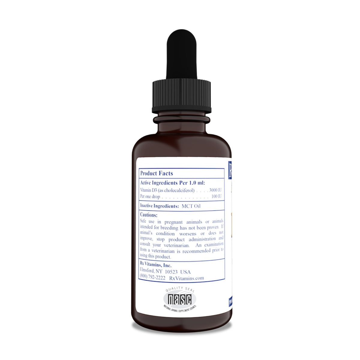 Rx Vitamins Rx D3 for Cats and Dogs 60 mL Bottle - Default Title - product image 3