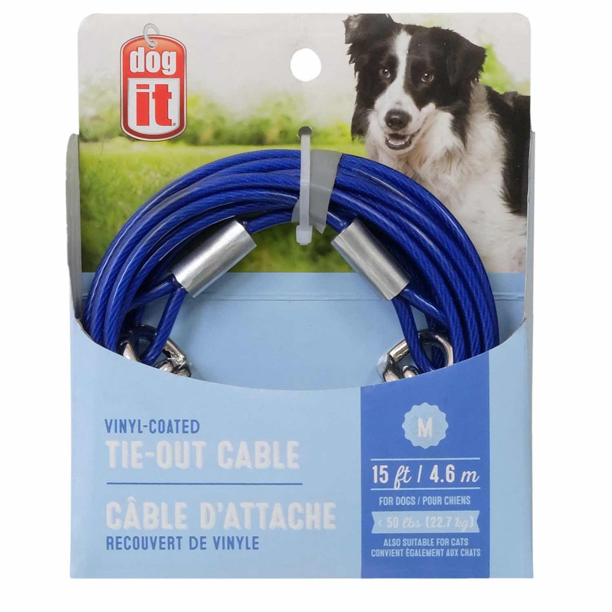 Dog Tie-Out Cable for Dogs (Blue) 4.6 m 1 Tie-Out - Default Title - product image 1