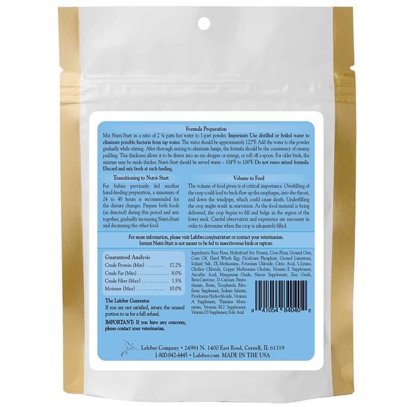 Instant Nutri-Start Baby Bird Formula for Pets 454 g Bag - Default Title - product image 2