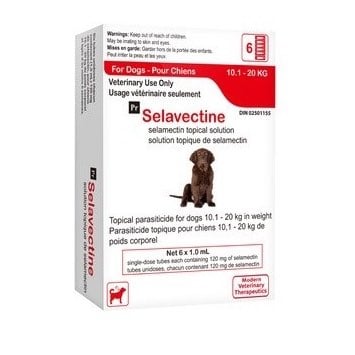 Selavectine for Dogs, 10.1 - 20 kg (Red), 6 Tubes
