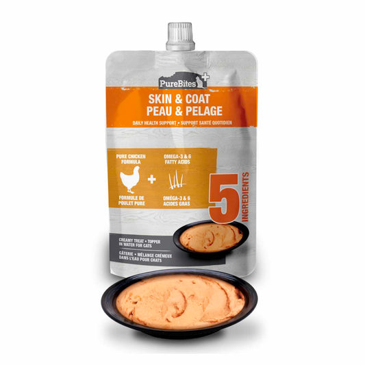 PureBites+ Skin & Coat Creamy Cat Treat for Cats (Chicken) 71 g Pack of 15 Pouches - Default Title - product image 1