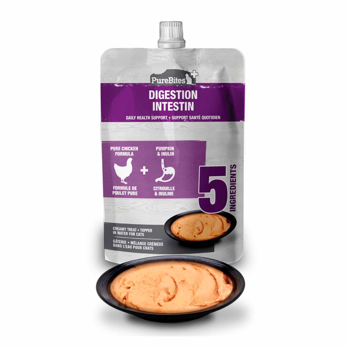 PureBites+ Gut & Digestion Creamy Cat Treat for Cats (Chicken and Pumpkin) 71 g Pack of 15 Pouches - Default Title - product image 1